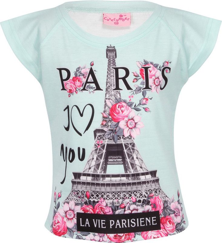Baby Girls Printed Polyester T Shirt  (Green, Pack of 1)