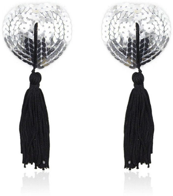 UR HIGHER SELF TSL SILVER BLACK Brocade Peel and Stick Bra Petals  (Silver Pack of 2)