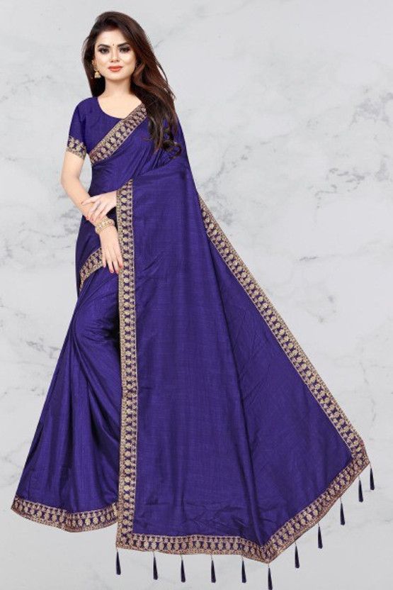 Woven Bhagalpuri Tussar Silk Saree  (Dark Blue)