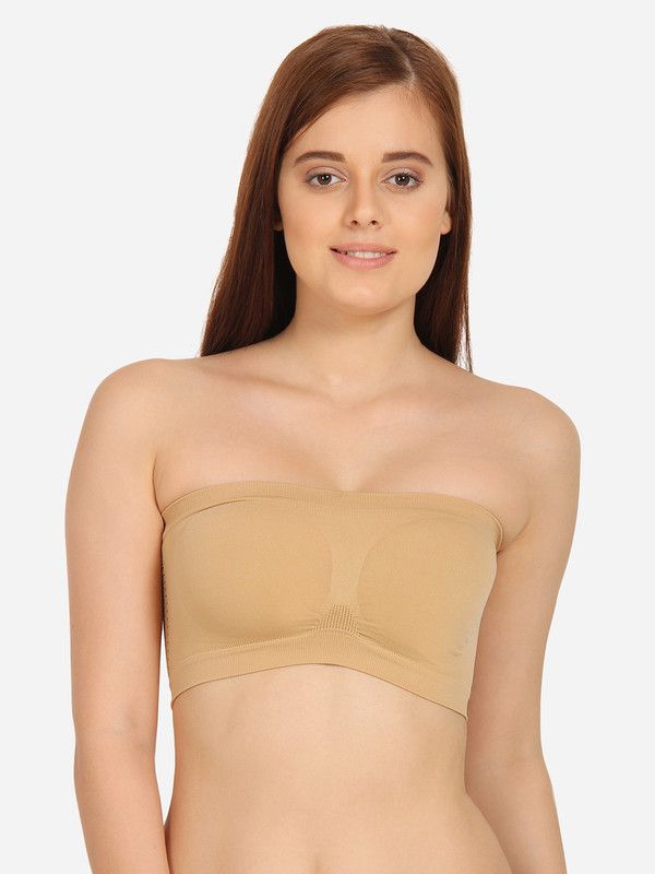Pack of 3 Women Bandeau/Tube Non Padded Bra  (Beige, Pink, Purple)