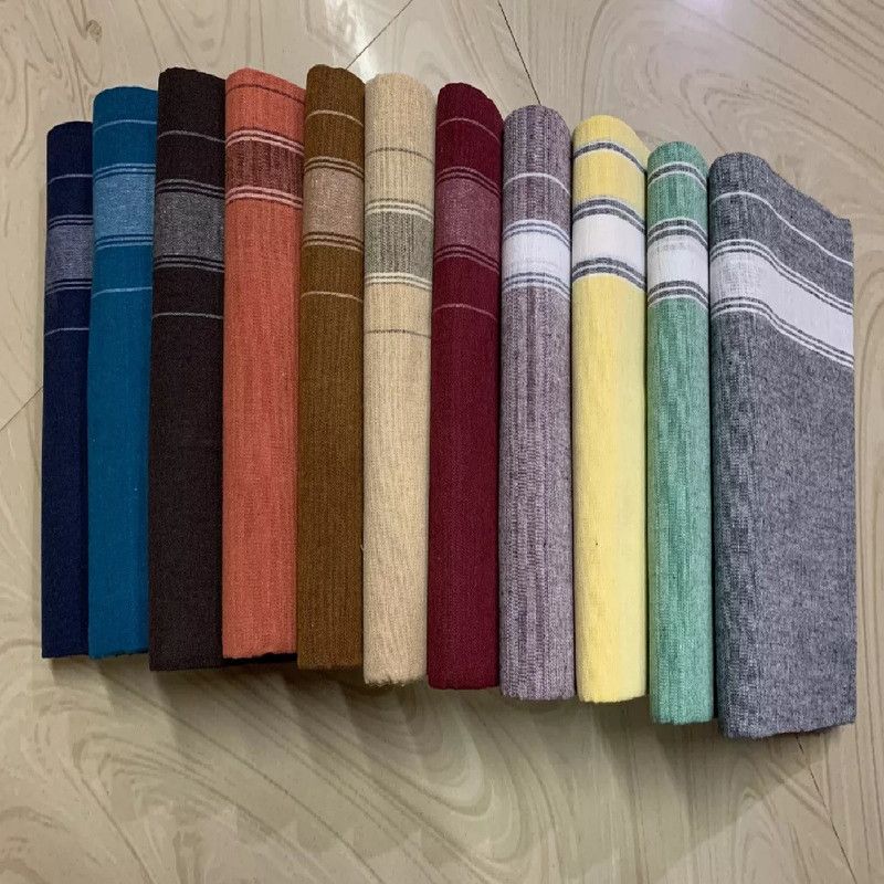 PRAKASAM THALAPATHY BORDER KERALA SINGLE (Multicolor) Solid Men Dhoti