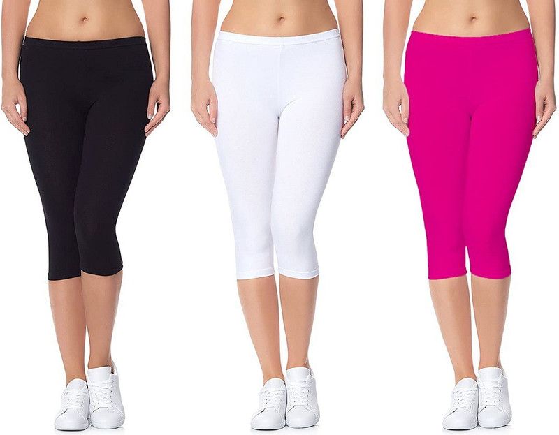 women capri pink , white and black 12 XXL Women Pink, White, Black Capri