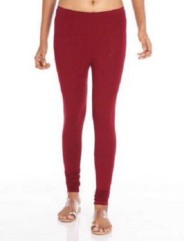 Maureen Churidar Ethnic Wear Legging  (Maroon, Solid)