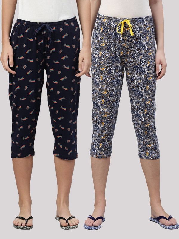 Women Blue Capri