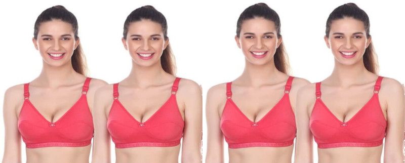 Pack of 4 Women Bralette Heavily Padded Bra  (Pink)