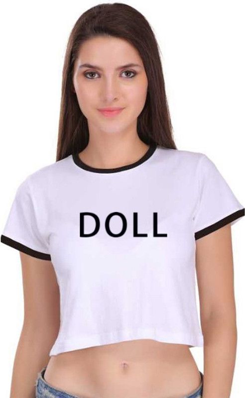 Casual Half Sleeve Graphic Print Women White Top