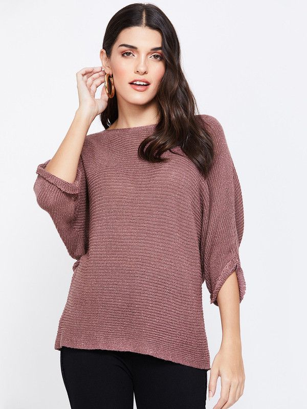 CODE Round Neck Solid Women Pullover