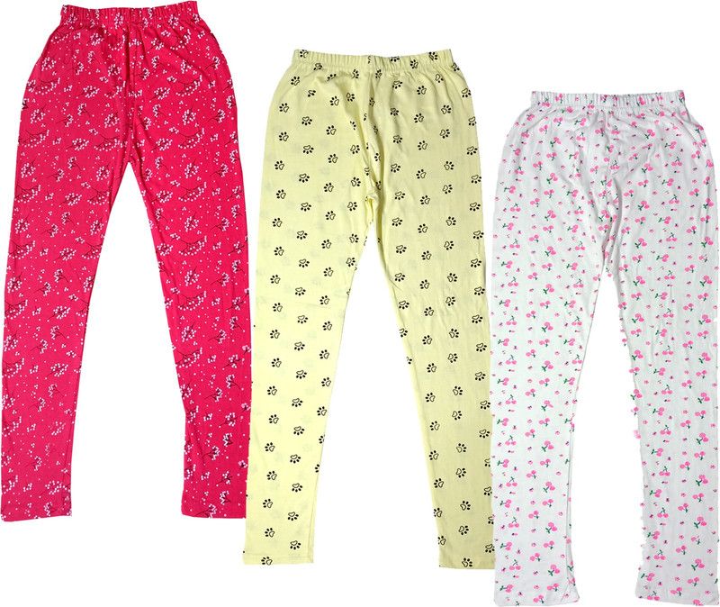 Legging For Girls  (White Pack of 3)