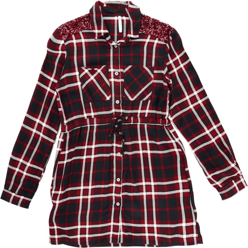 Girls Casual Cotton Blend Blouson Top  (Red, Pack of 1)