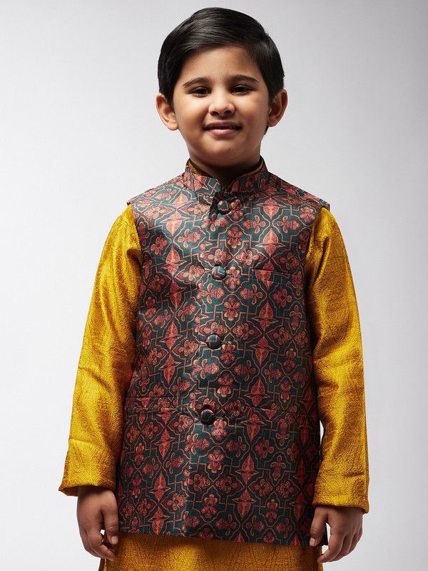 Boys Printed Ethnic Jacket