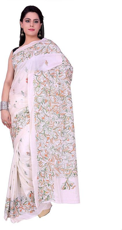 Embroidered Bollywood Handloom Tussar Silk Saree  (Pink)