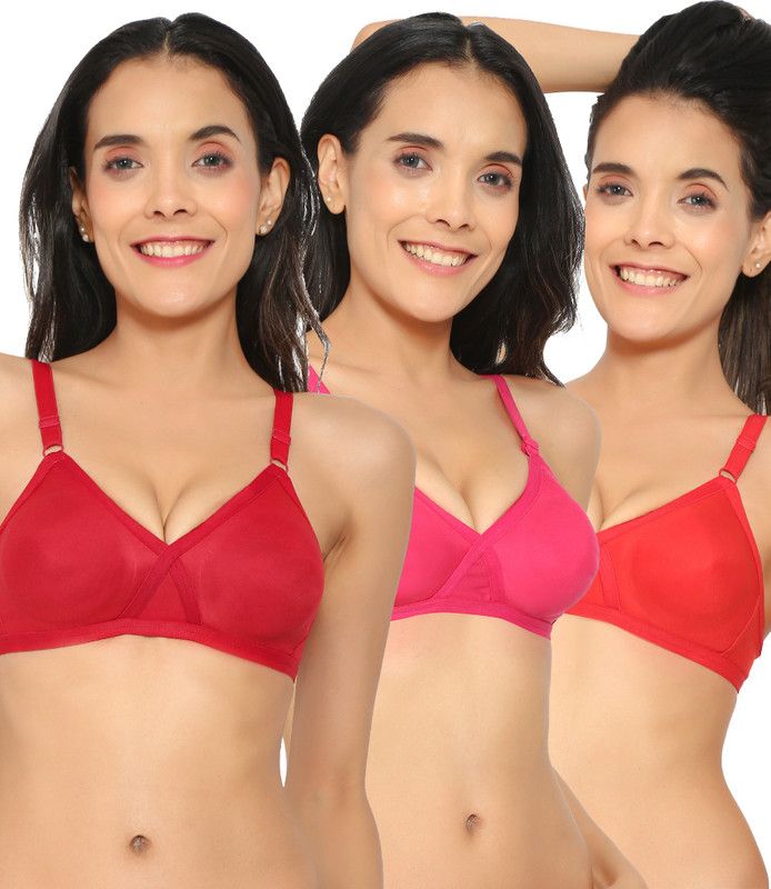 Pack of 3 Women Everyday Lightly Padded Bra  (Red)