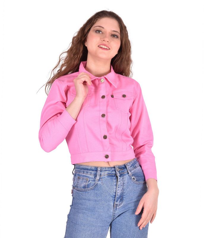 ZEESHEMEESHE Women Solid Denim Jacket
