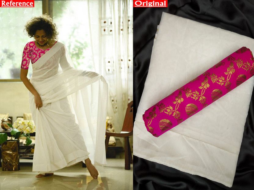 Self Design Ikkat Chiffon Saree  (White)