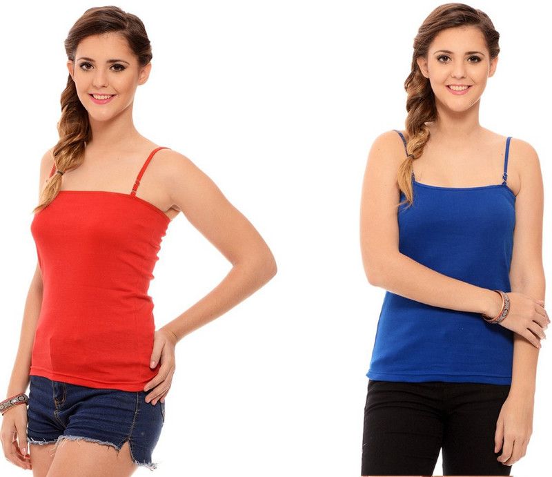 Women Dark Blue, Red Camisole