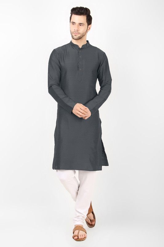 Men Kurta  (Grey)