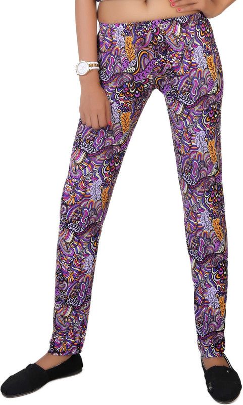 Comix Ethnic Wear Legging  (Purple, Printed)