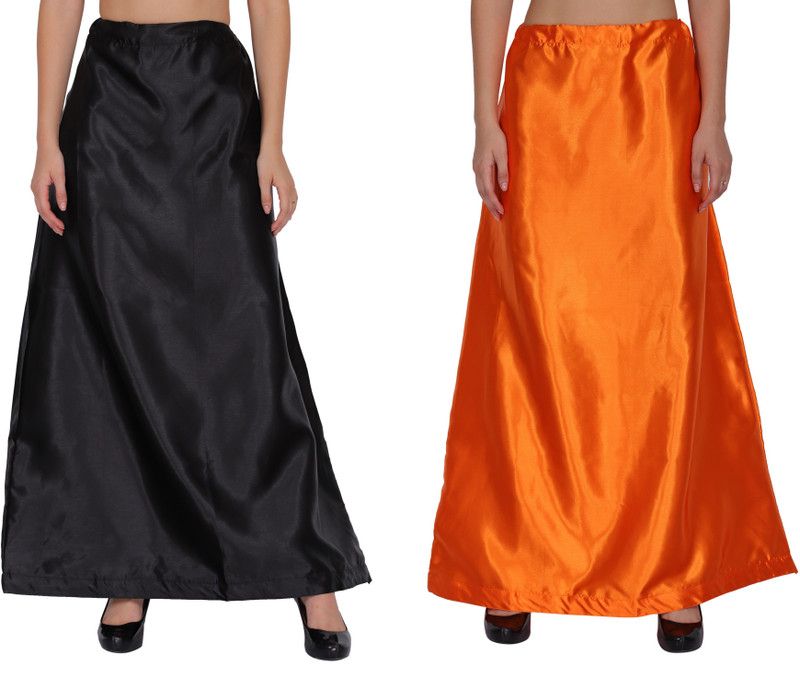WO AI NI PT04-PT06-Black-Orange Satin Blend Petticoat  (Free)