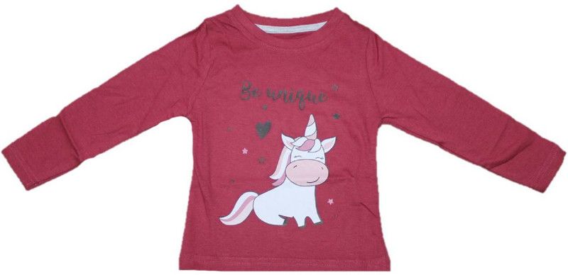 Baby Boys & Baby Girls Printed Cotton Blend T Shirt  (Red, Pack of 1)