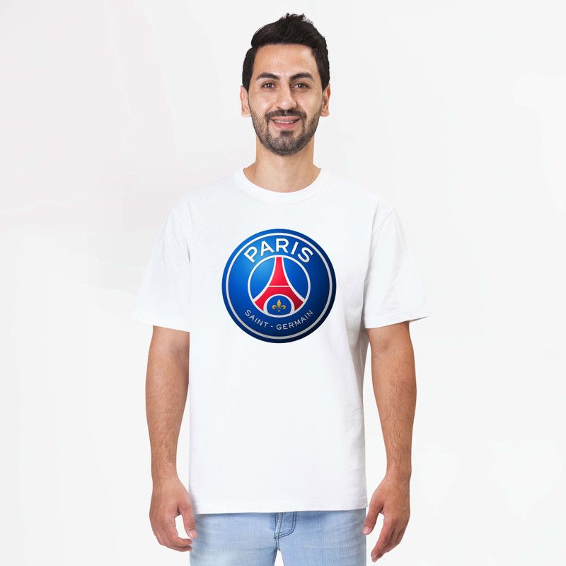 pariceyufoot_L Men Printed Round Neck Poly Cotton White T-Shirt