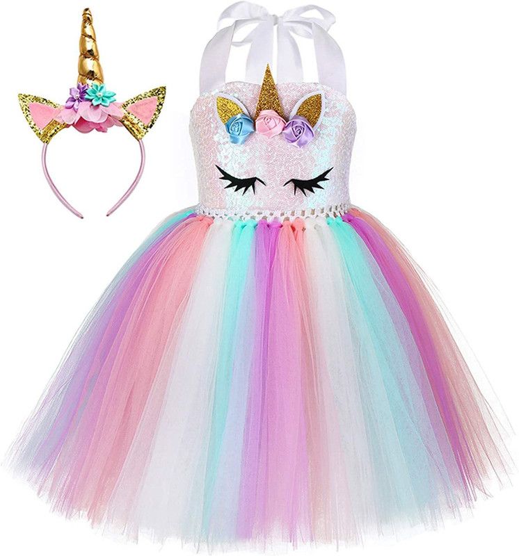 Girls Midi/Knee Length Party Dress  (Pink, Sleeveless)