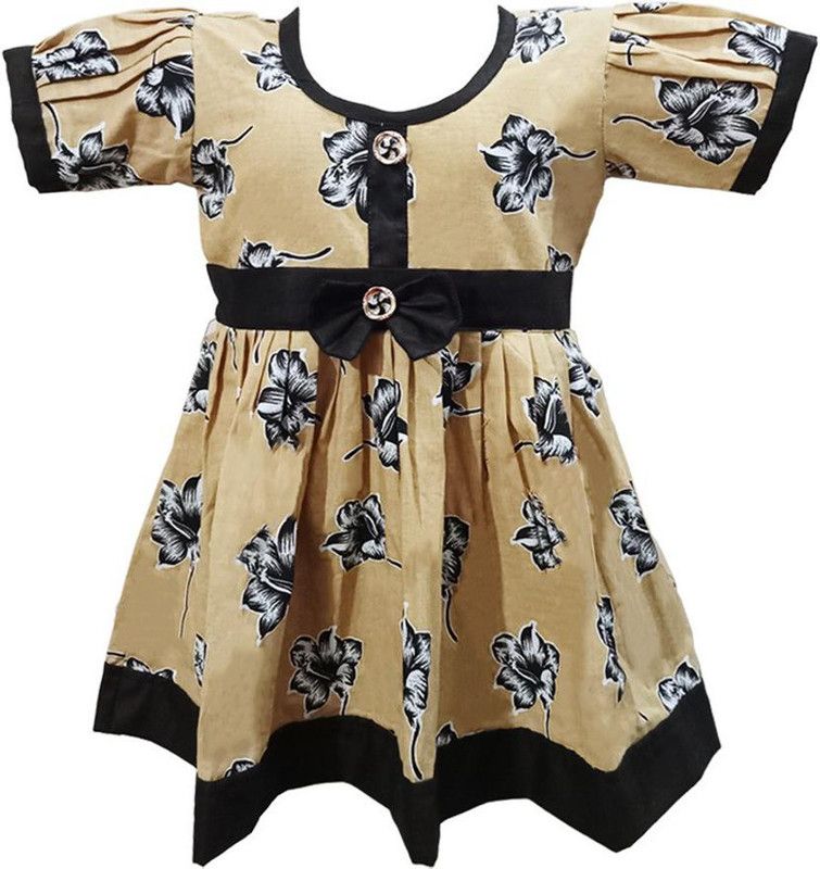 Baby Girls Midi/Knee Length Casual Dress  (Multicolor, Short Sleeve)