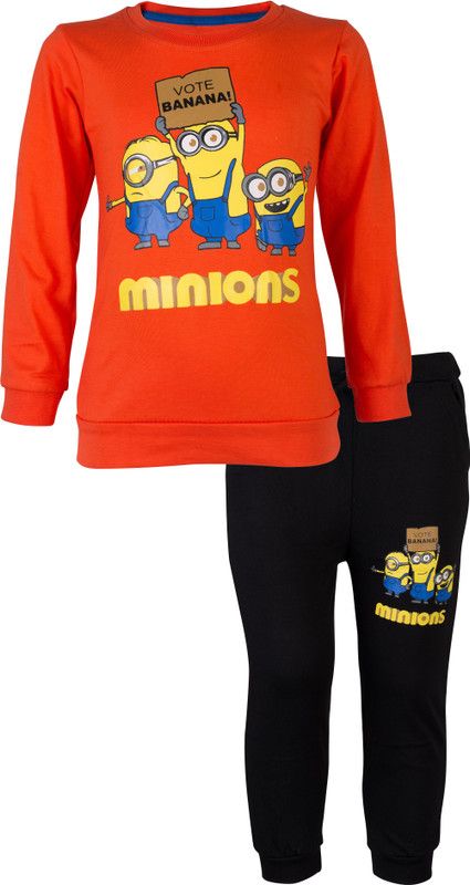 Boys & Girls Minnions Casual Dress Dress  (Orange)