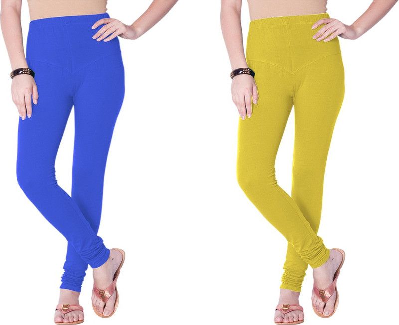 YIGIT Churidar Western Wear Legging  (Blue, Green, Solid)