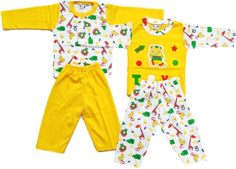 NewJainTraders Baby Boys & Baby Girls Casual T-shirt Pyjama  (Multicolor)