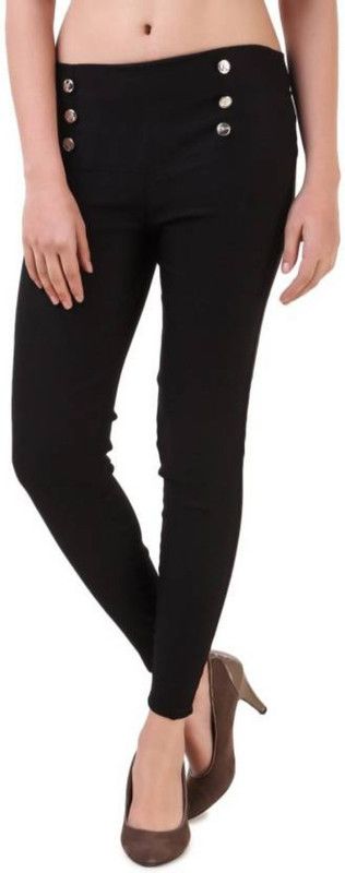 Girls Shopping Black Jegging  (Solid)