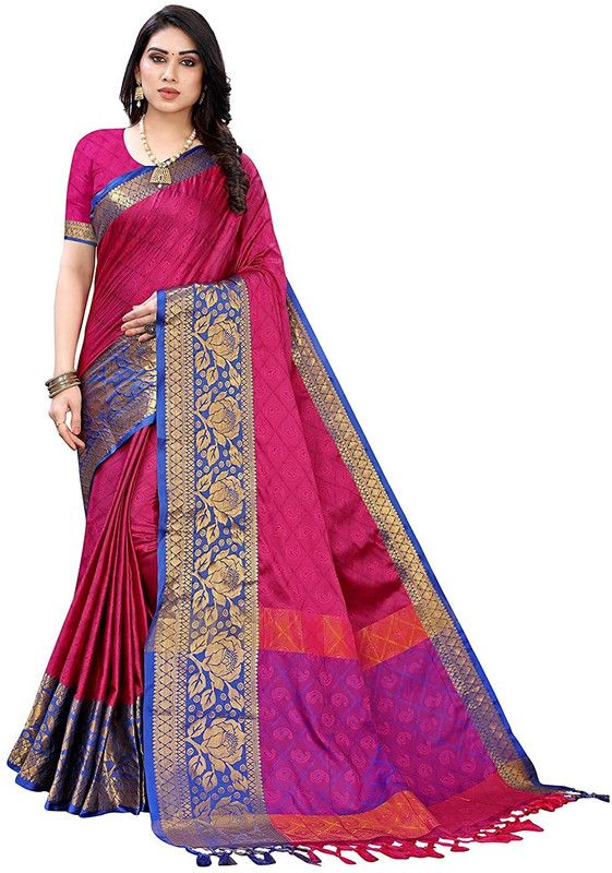 Woven Assam Silk Art Silk Saree  (Pink)