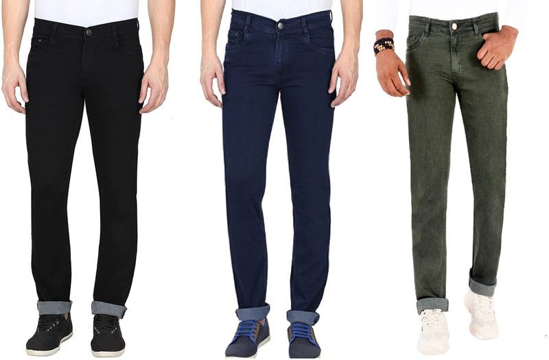 Regular Men Multicolor Jeans  (Pack of 3)
