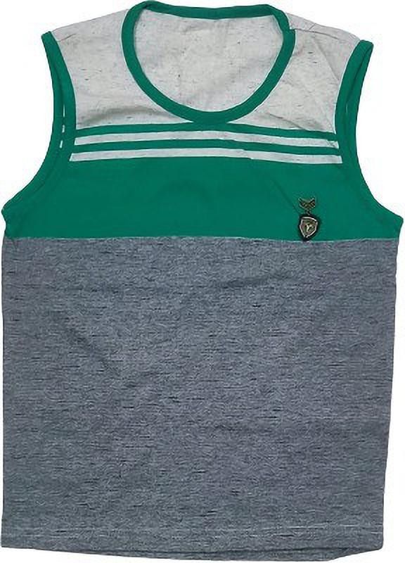 Boys Colorblock Cotton Blend T Shirt  (Grey, Pack of 1)