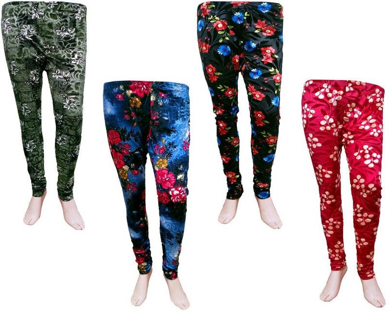 IndiWeaves Ankle Length Western Wear Legging  (Green, Multicolor, Red, Printed)