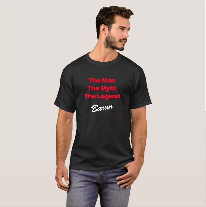 Barun College Dude Stylish Fashion V03 Men Printed Round Neck Cotton Blend Black T-Shirt