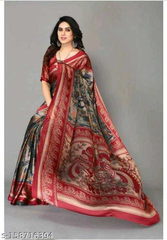 Printed Bandhani Brasso Saree  (Maroon)