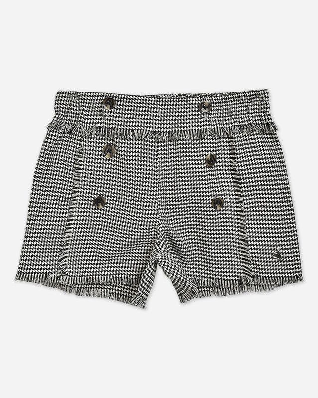 Short For Girls Casual Woven Cotton Blend  (Black, Pack of 1)