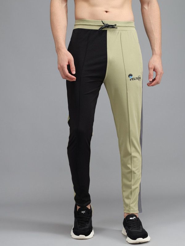 Men Colorblock Black, Green Track Pants