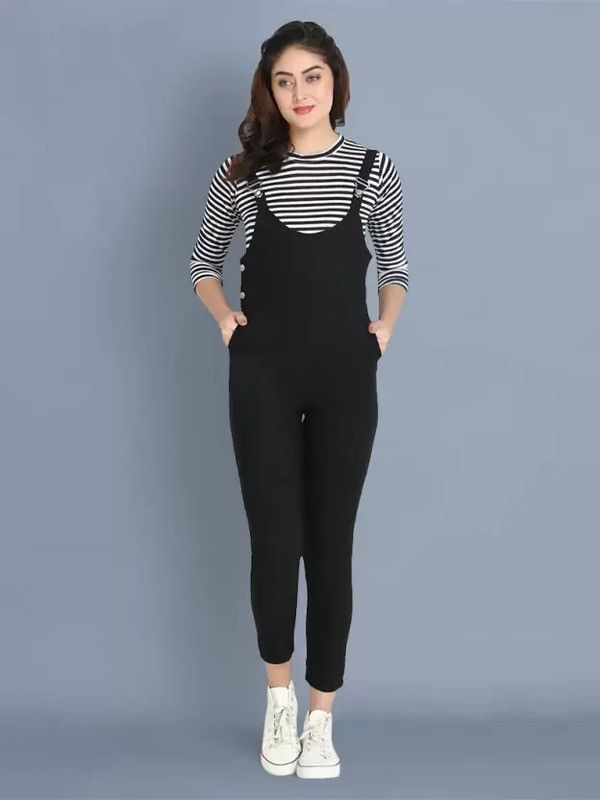 Women Black Dungaree