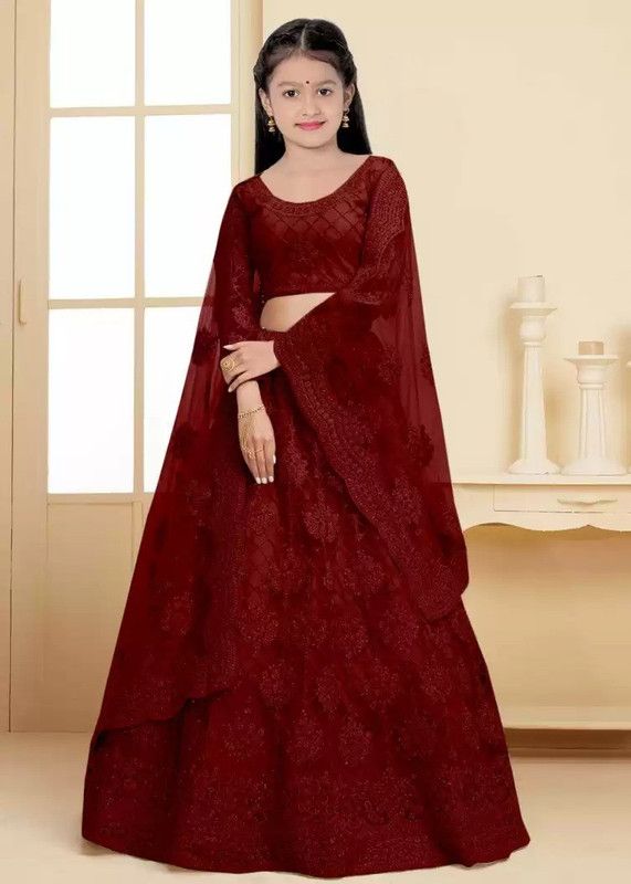 Girls Maxi/Full Length Casual Dress  (Pink, Full Sleeve)