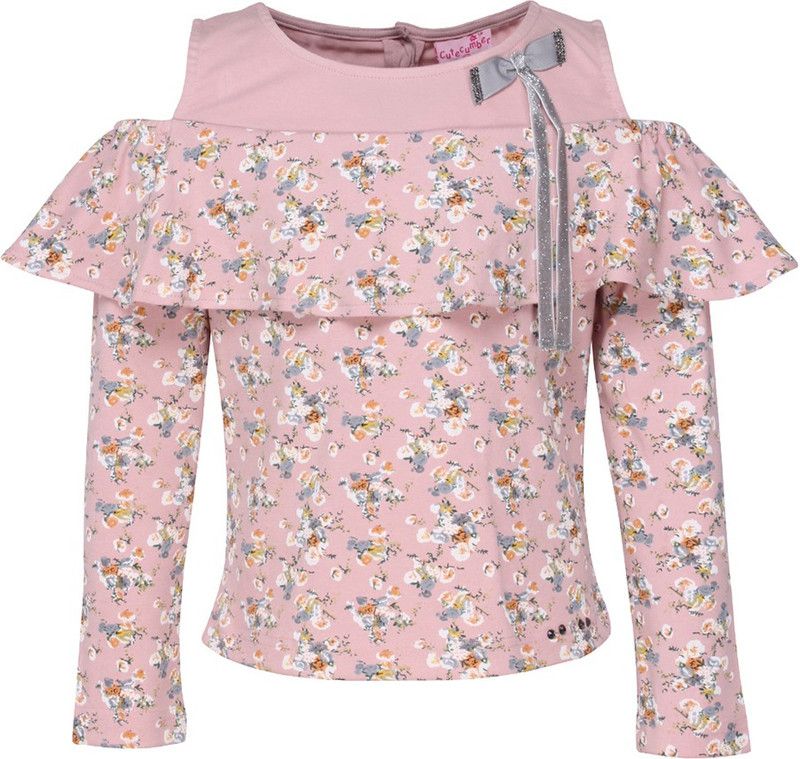 Girls Party Cotton Blend Fashion Sleeve Top  (Pink, Pack of 1)