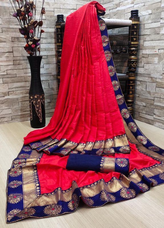 Fashion Pure Silk Saree  (Pink)