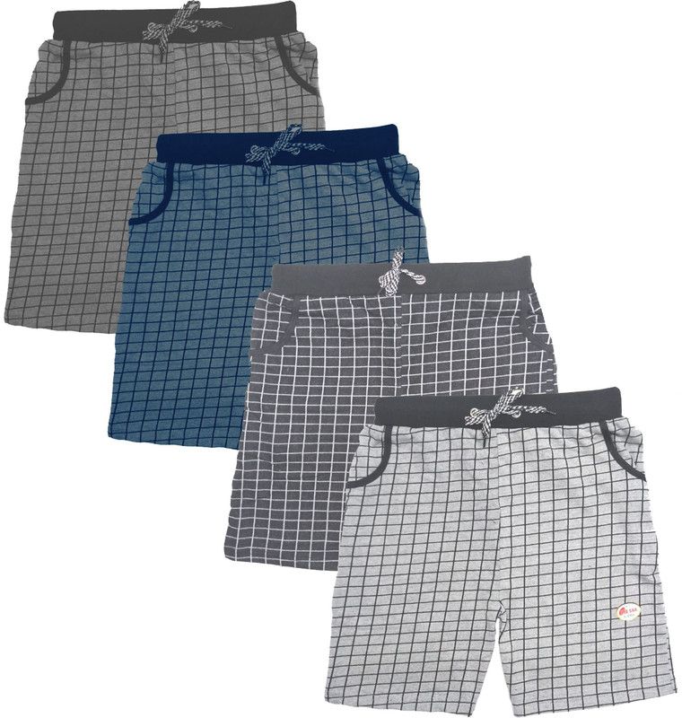 Pack of 4 Checkered Men & Women Multicolor Regular Shorts