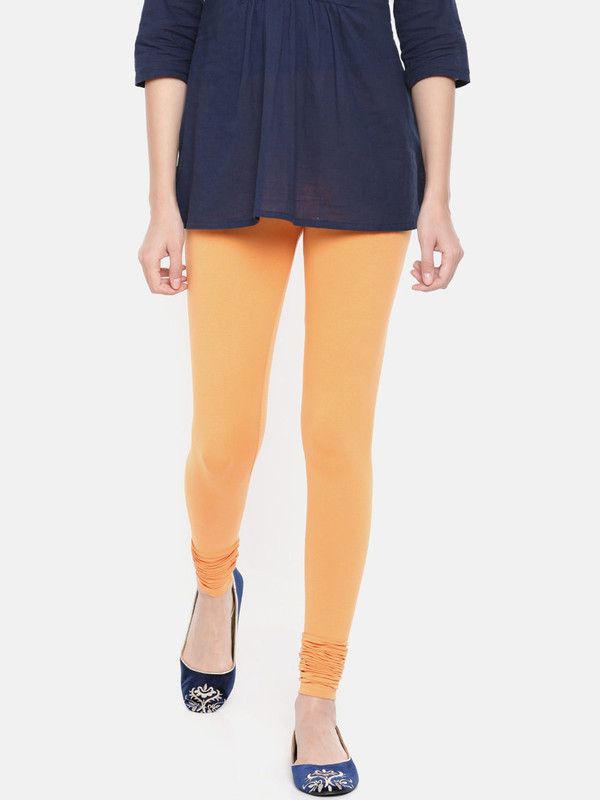 T CCandy Churidar Ethnic Wear Legging  (Orange, Solid)