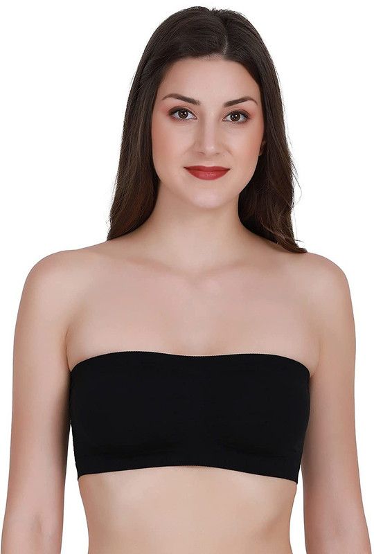 Pack of 3 Women Bandeau/Tube Non Padded Bra  (Black)