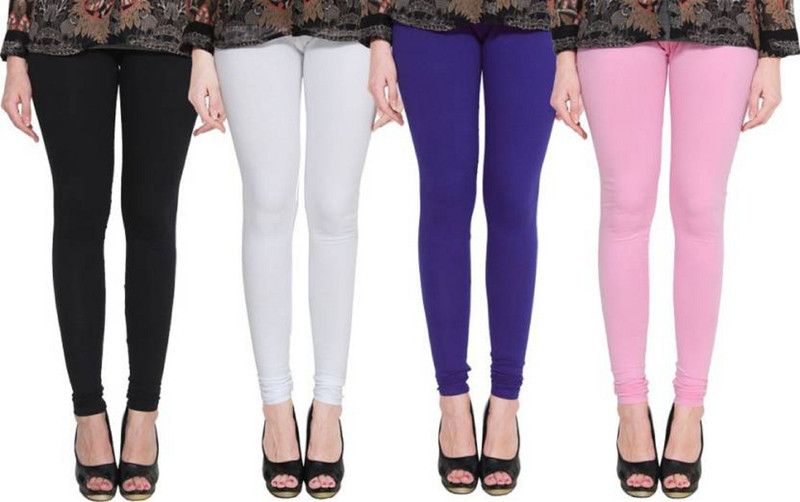 Amitgroup Churidar Western Wear Legging  (Purple, White, Black, Pink, Solid)