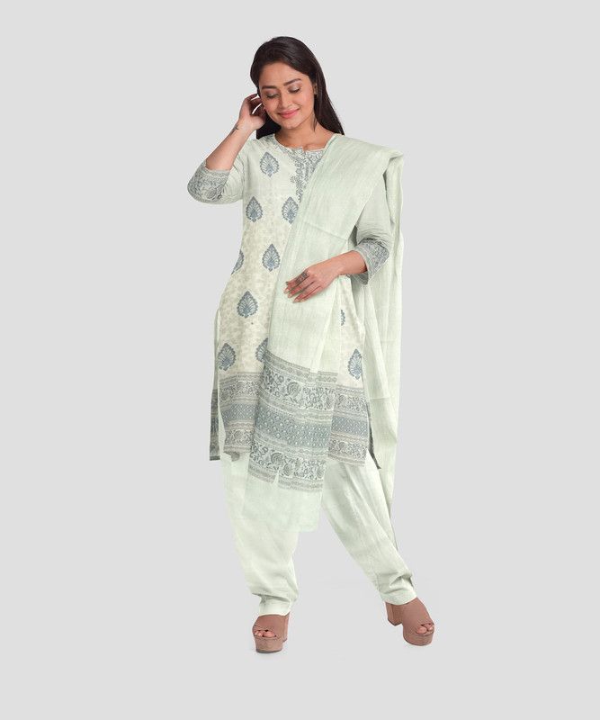Unstitched Art Silk Salwar Suit Material Embellished