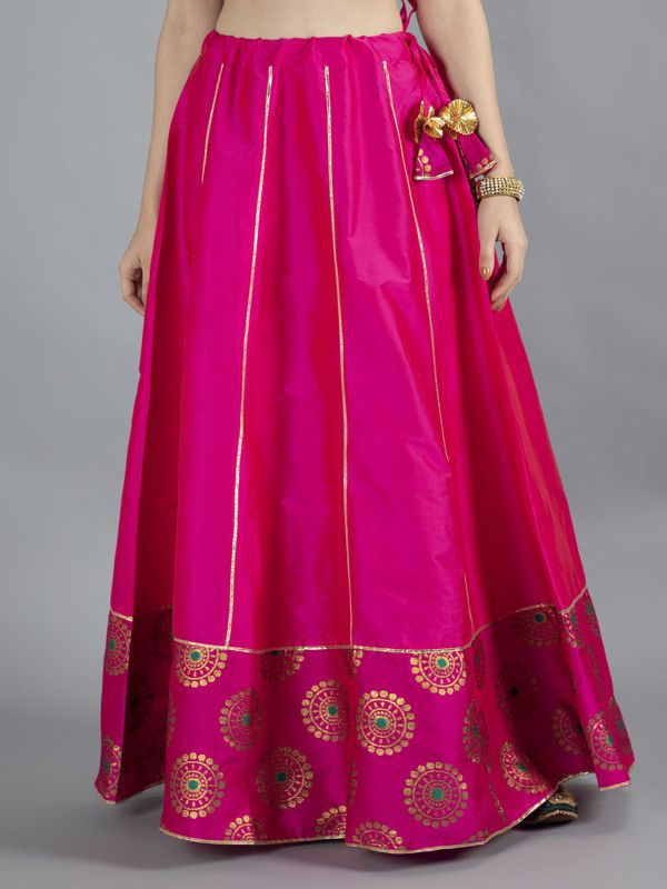 Women Embellished Flared Pink Skirt