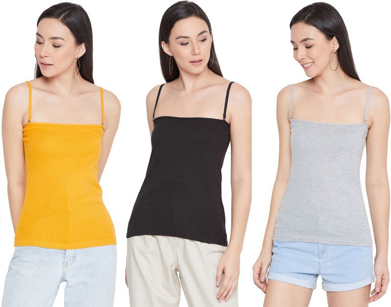 Women Silver, White, Yellow Camisole