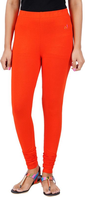 New Darling Churidar Western Wear Legging  (Orange, Solid)